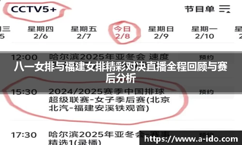 八一女排与福建女排精彩对决直播全程回顾与赛后分析